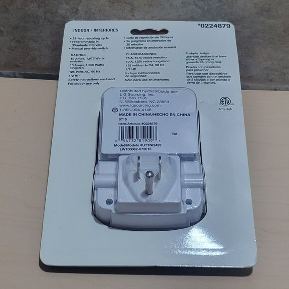 Utilitech Indoor Mechanical Timer Temporizador New Sealed - Picture 5 of 11